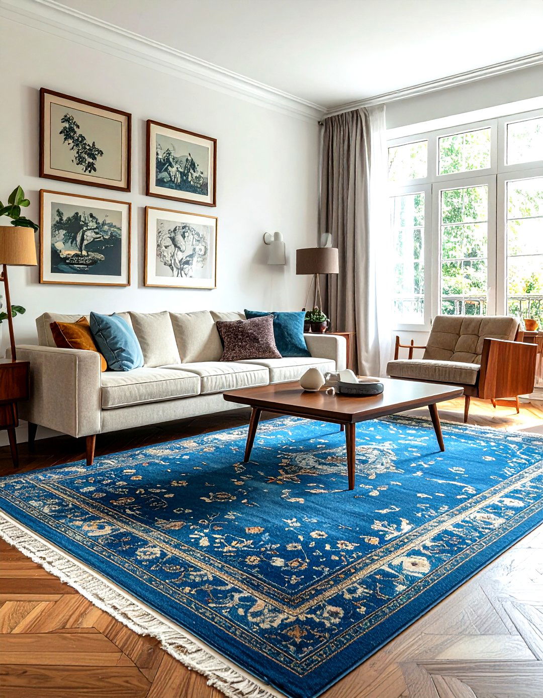 Vintage rug living room - 30 living room rug ideas