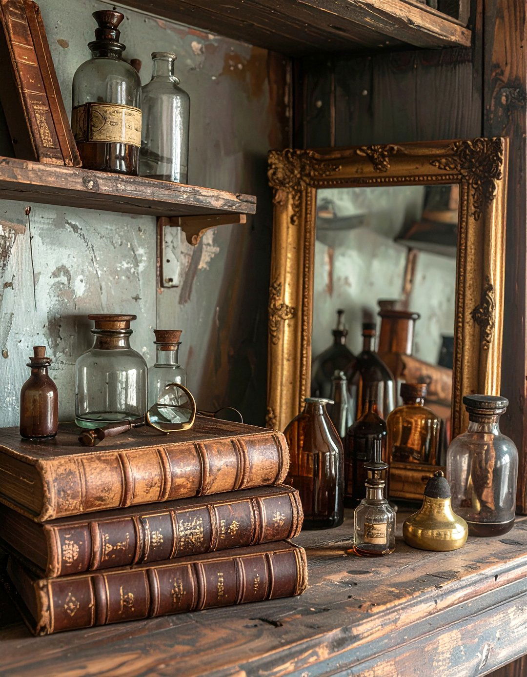 Vintage shelf vignette - 30 shelf vignette ideas