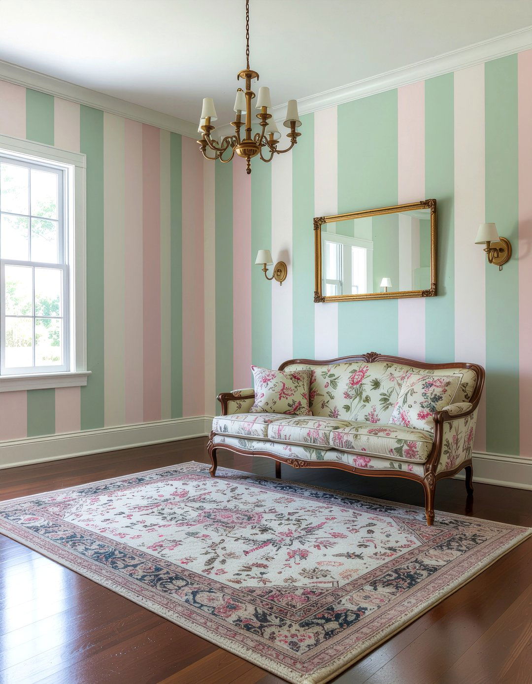 Vintage striped wallpaper - 30 living room striped wallpapers