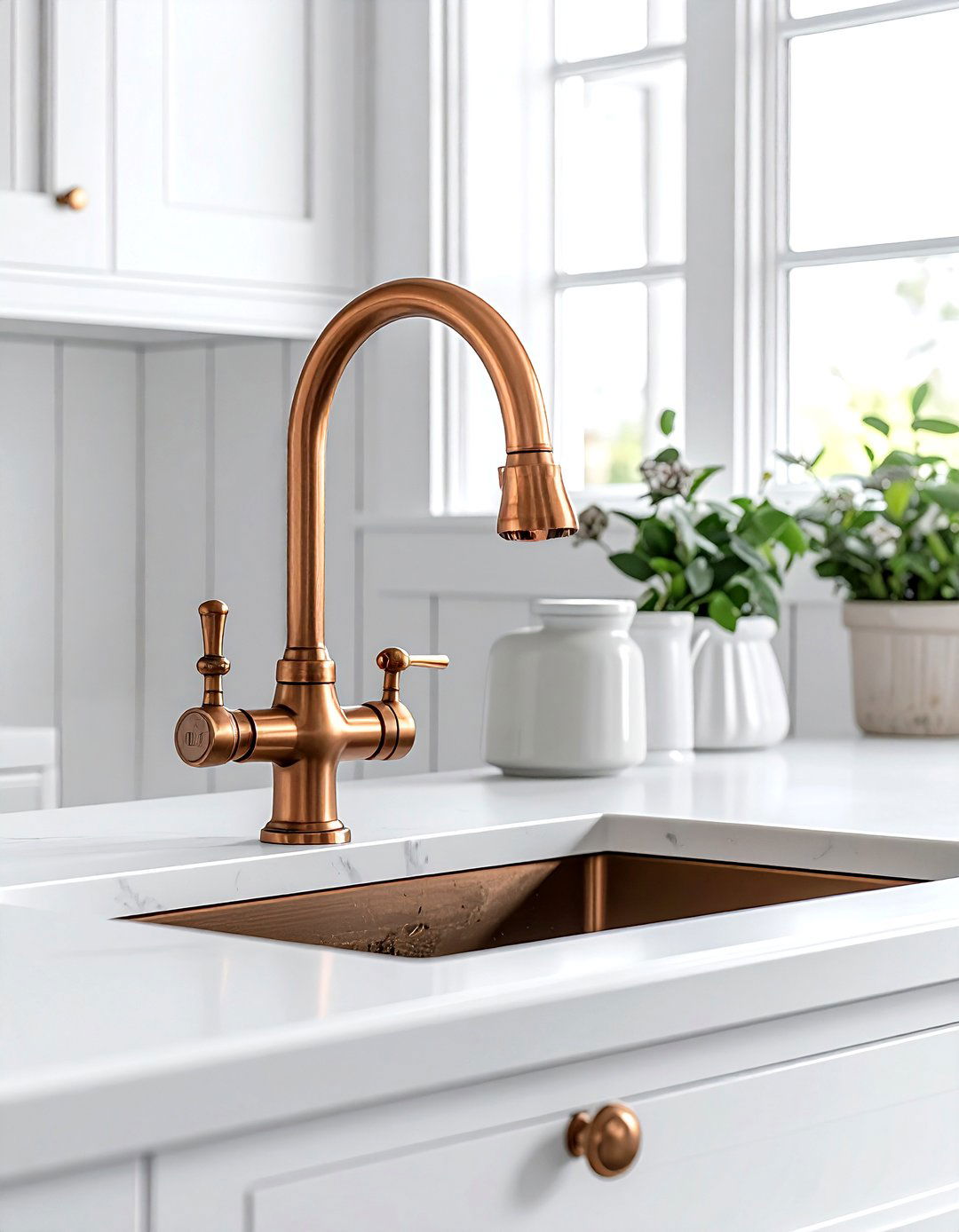 Vintage style copper kitchen faucet - 30 copper kitchen faucet ideas