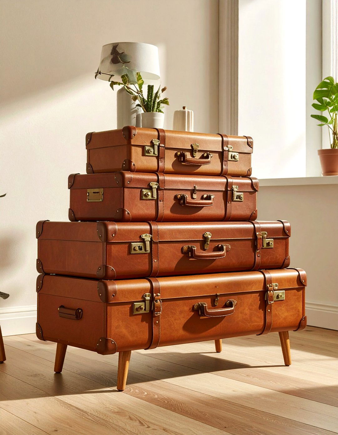 Vintage suitcase cabinet - 30 upcycled dining room ideas