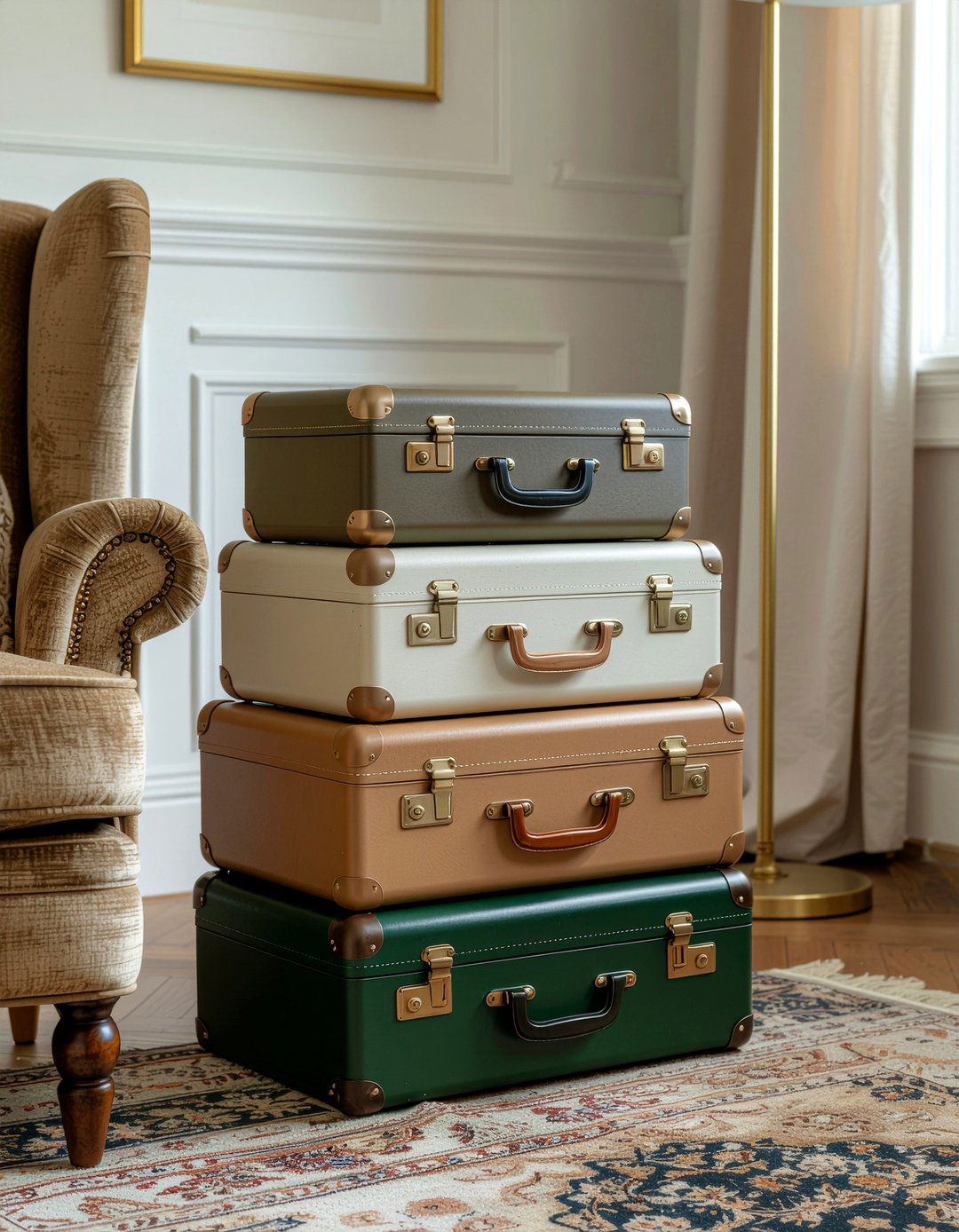 Vintage suitcase side table - 30 living room salvaged furniture ideas