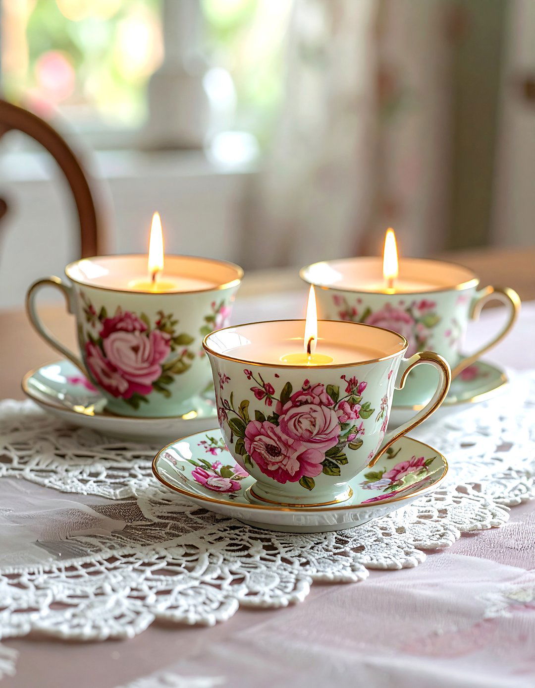 Vintage teacup decor - 30 upcycled dining room ideas