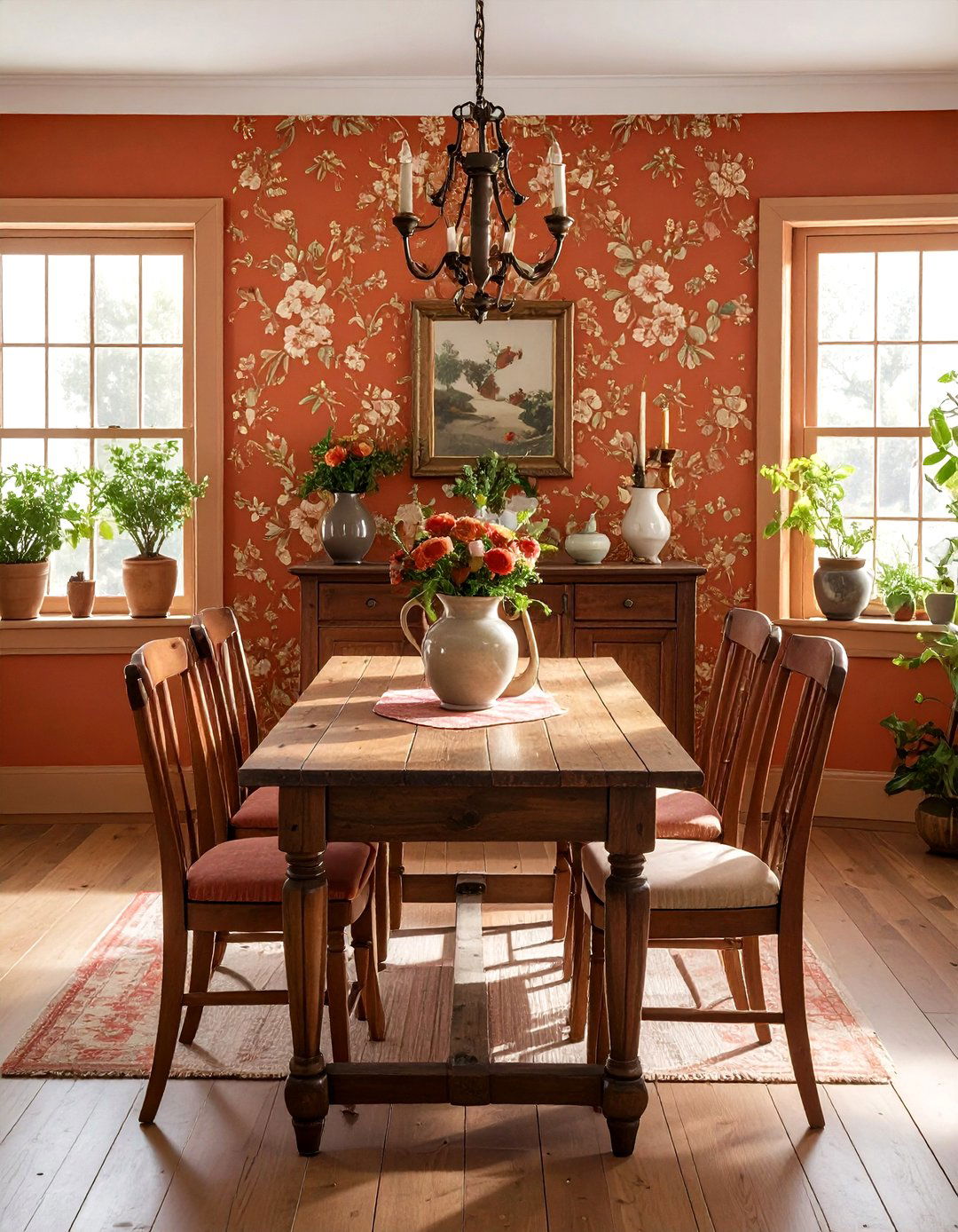 Vintage terracotta dining - 30 terracotta dining room ideas