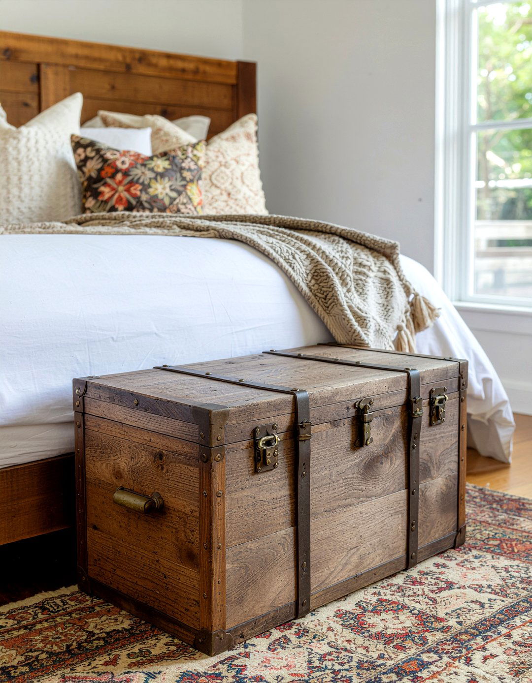 Vintage trunk nightstand - 30 bedroom nightstands