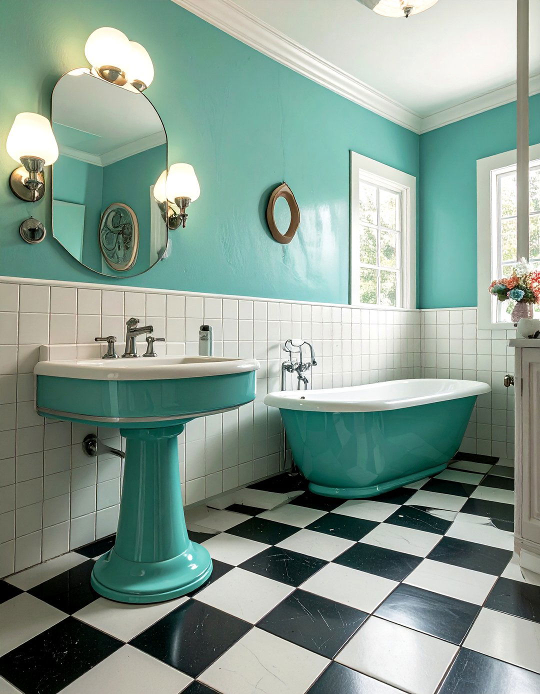 Vintage turquoise bathroom - 30 turquoise bathroom ideas