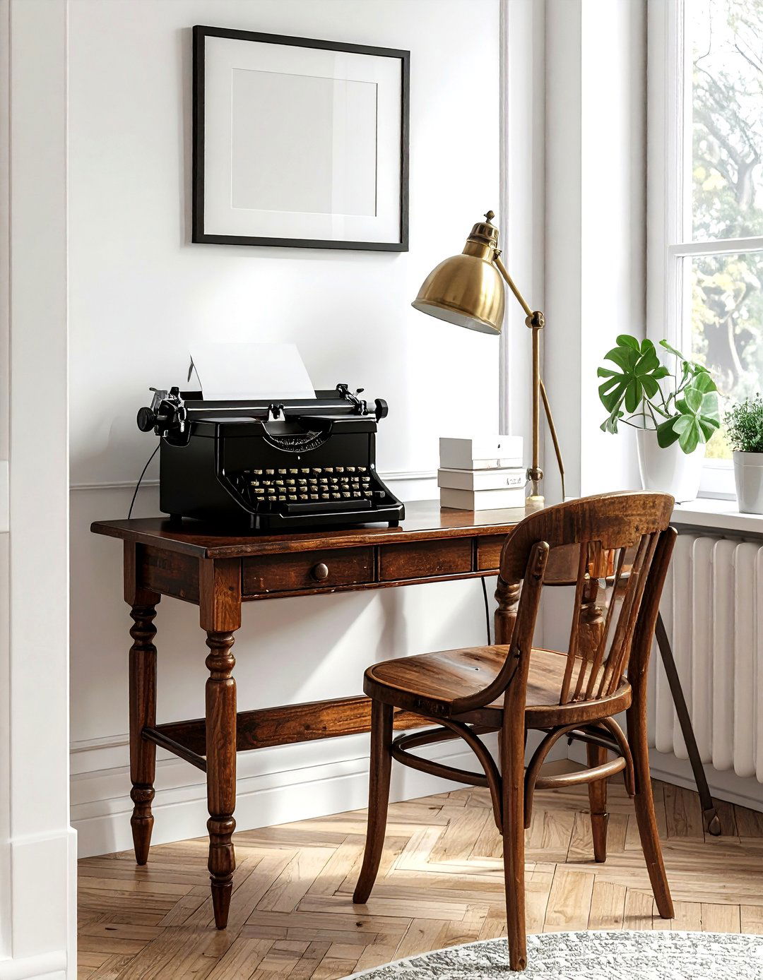 Vintage typewriter desk - 30 vintage travel decor ideas