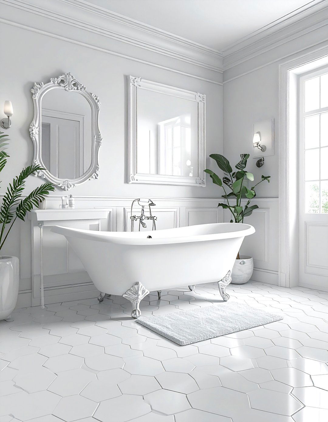 Vintage white bathroom - 30 white bathroom decor ideas