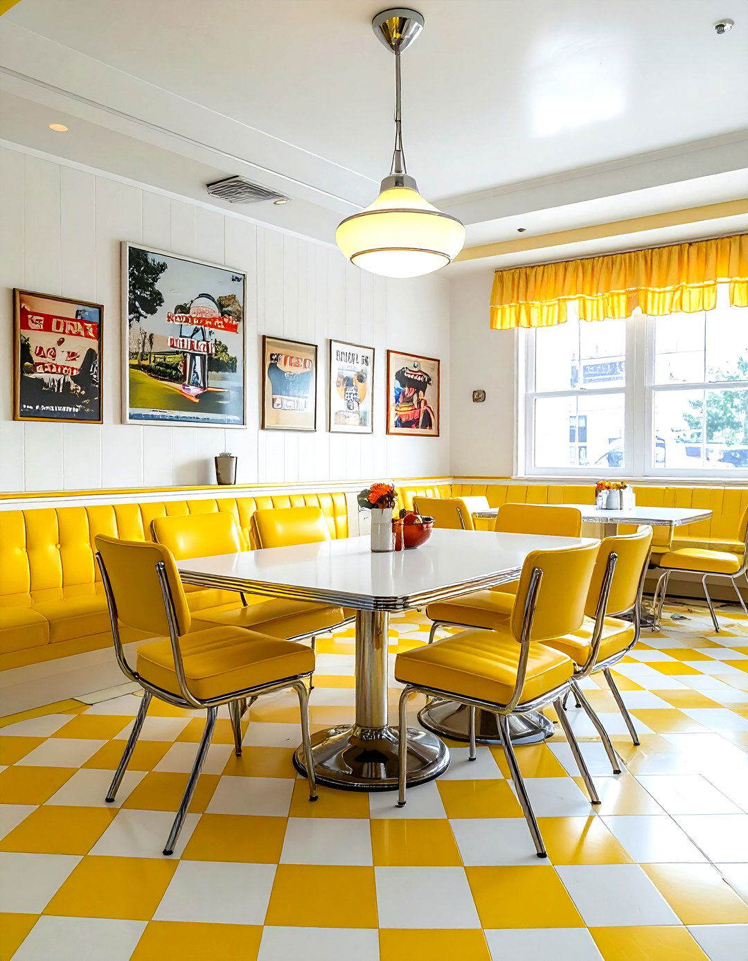 Vintage yellow and white dining room - 30 yellow and white dining room ideas