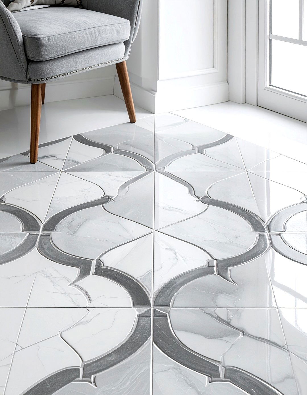 Vinyl floor decals - 30 rental kitchen ideas