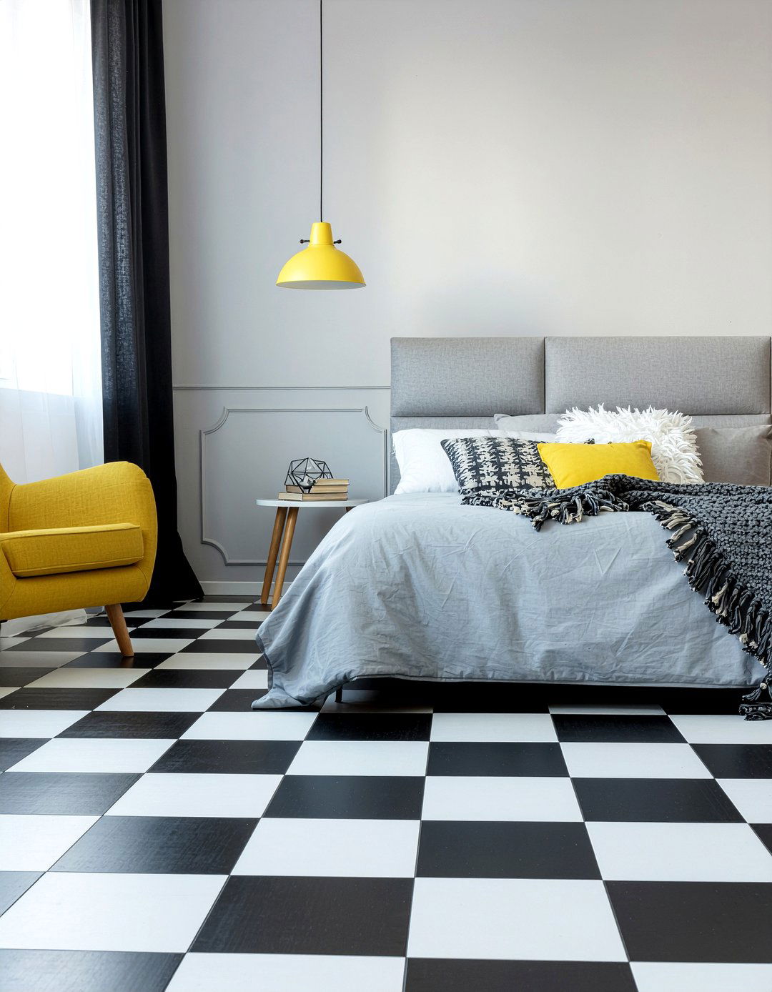 Vinyl floor tile - 30 temporary bedroom ideas
