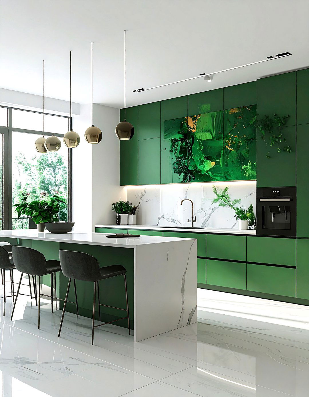 Viridian Green Kitchen Wall Art - 30 green kitchen decor ideas