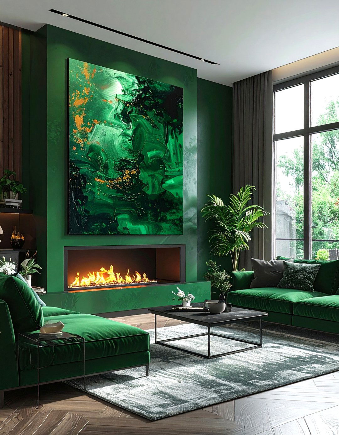 Viridian green wall art - 30 green decor ideas