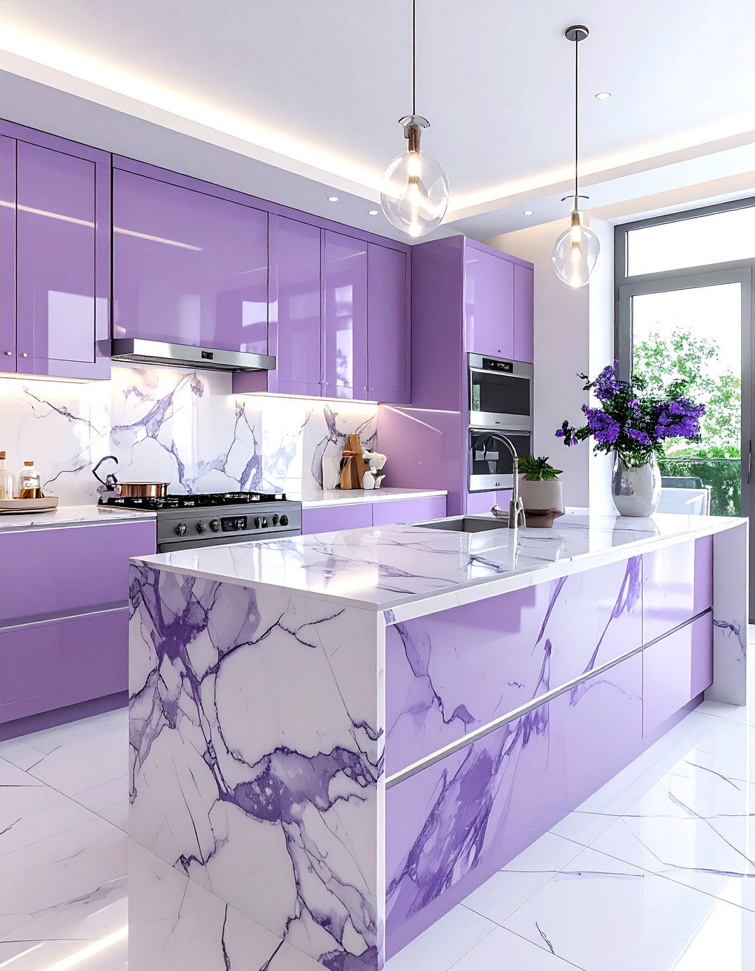 Volakas Marble Tile - 30 natural stone kitchen backsplash ideas