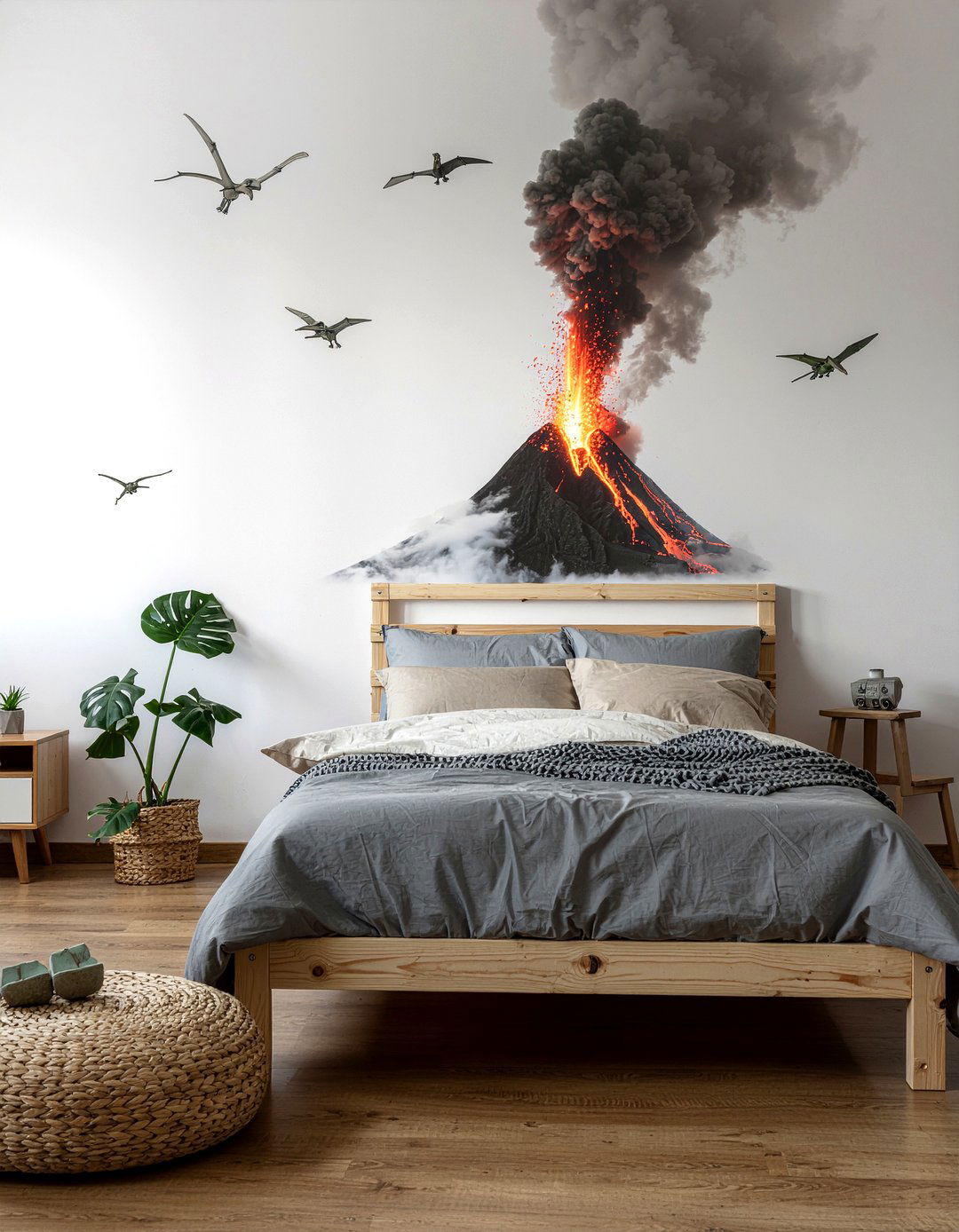 Volcano Wall Sticker - 30 dinosaur bedroom ideas