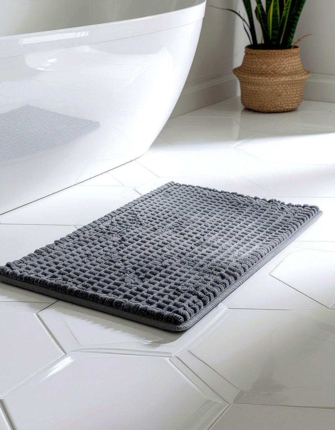 Waffle Weave Bath Mat - 30 bathroom final detail ideas