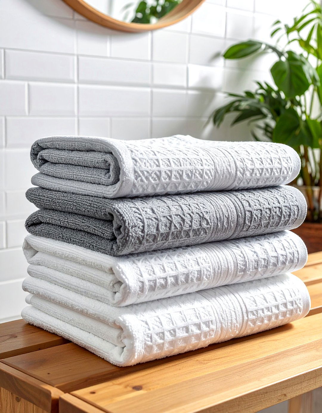 Waffle Weave Towel - 30 cozy bathroom ideas