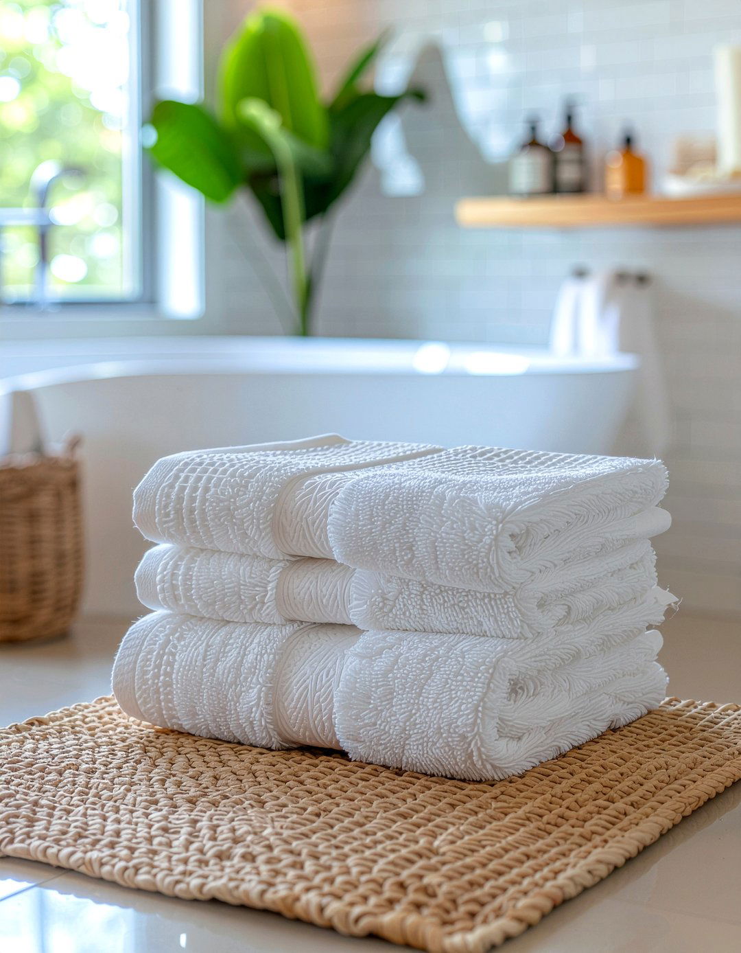 Waffle weave bath towels - 30 luxury bath towel ideas