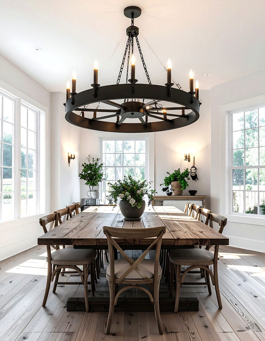 Wagon Wheel Chandelier - 30 dining room chandelier ideas