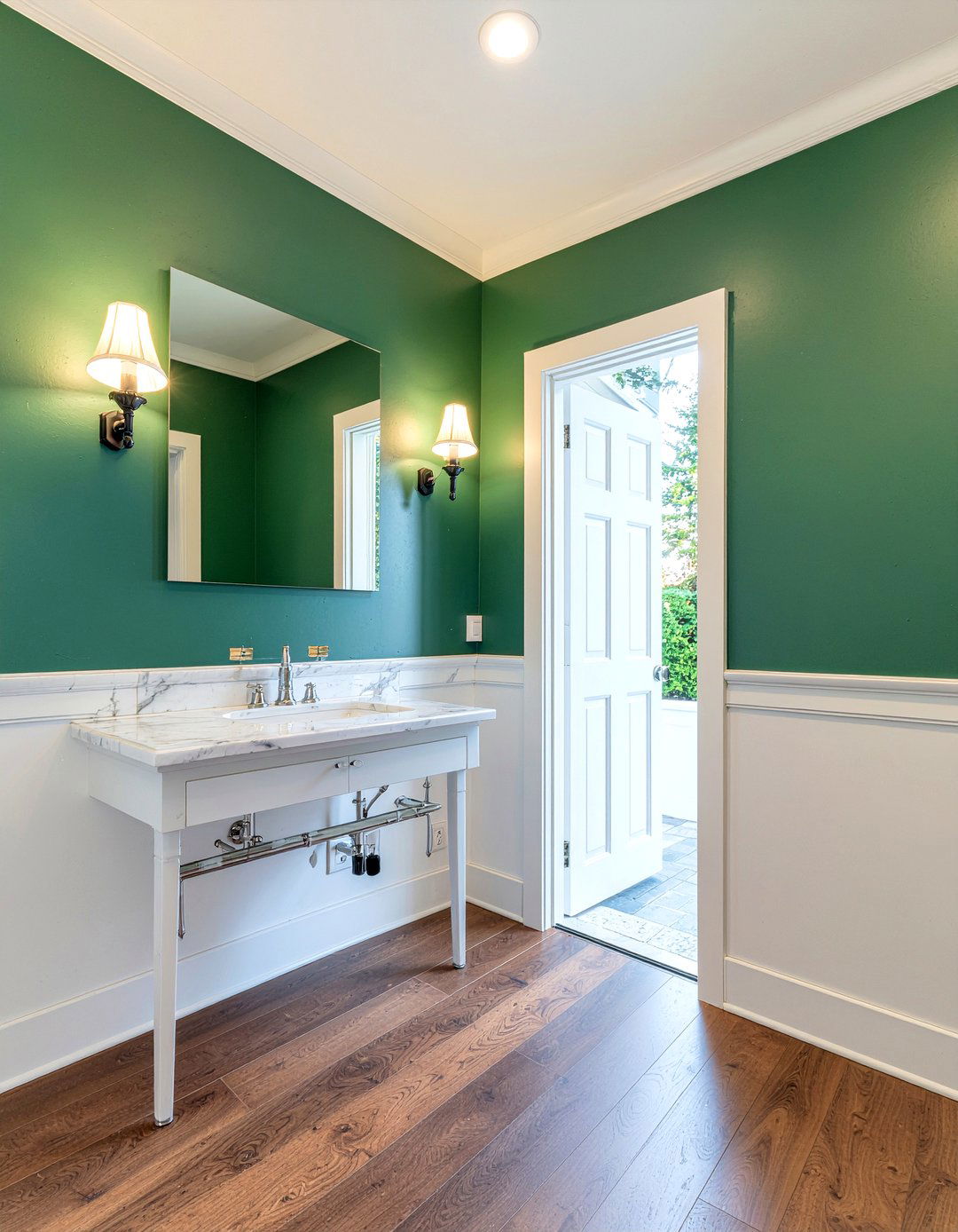 Wainscoting Bathroom Tile Transition - 30 bathroom molding ideas
