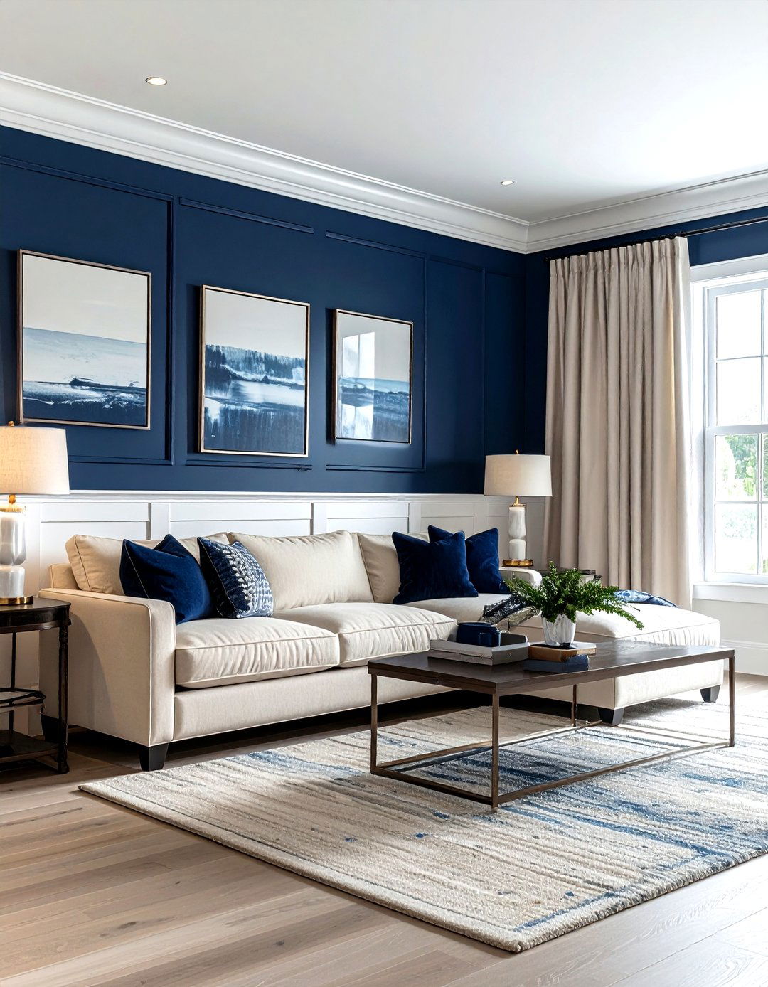 Wainscoting Wall - 30 living room trim ideas