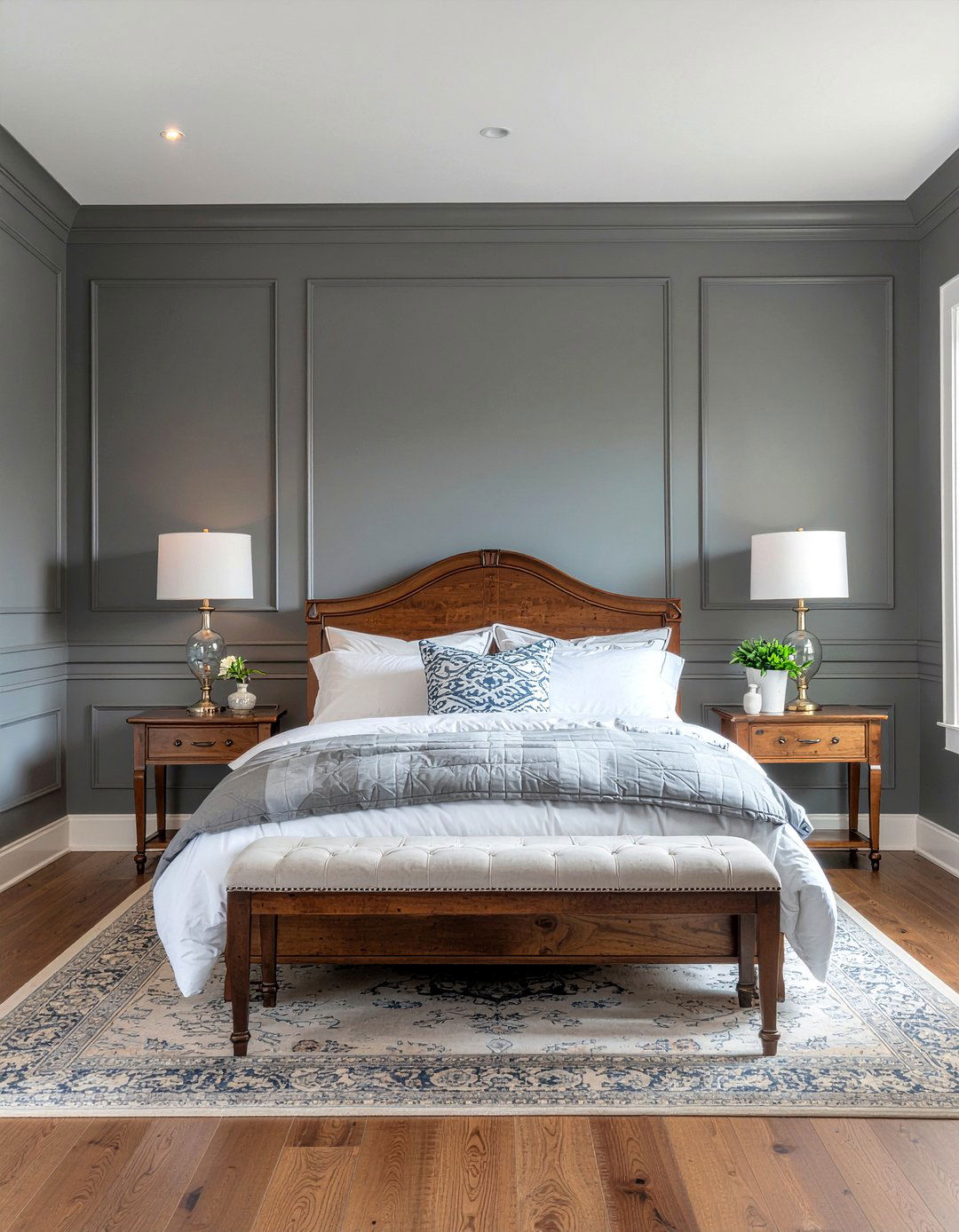 Wainscoting half wall - 30 bedroom half wall ideas