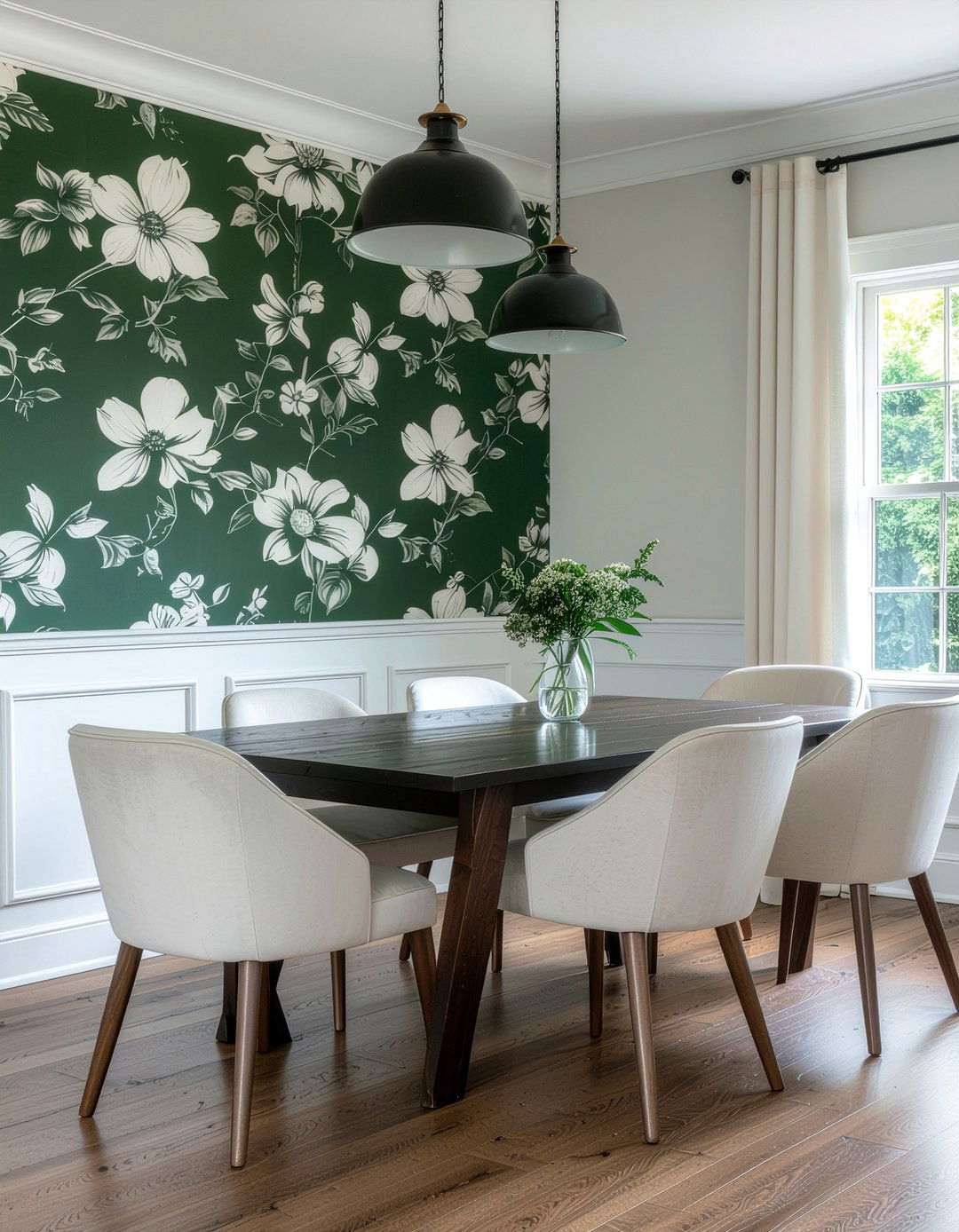 Wainscoting wallpaper dining room - 30 dining room wallpaper ideas