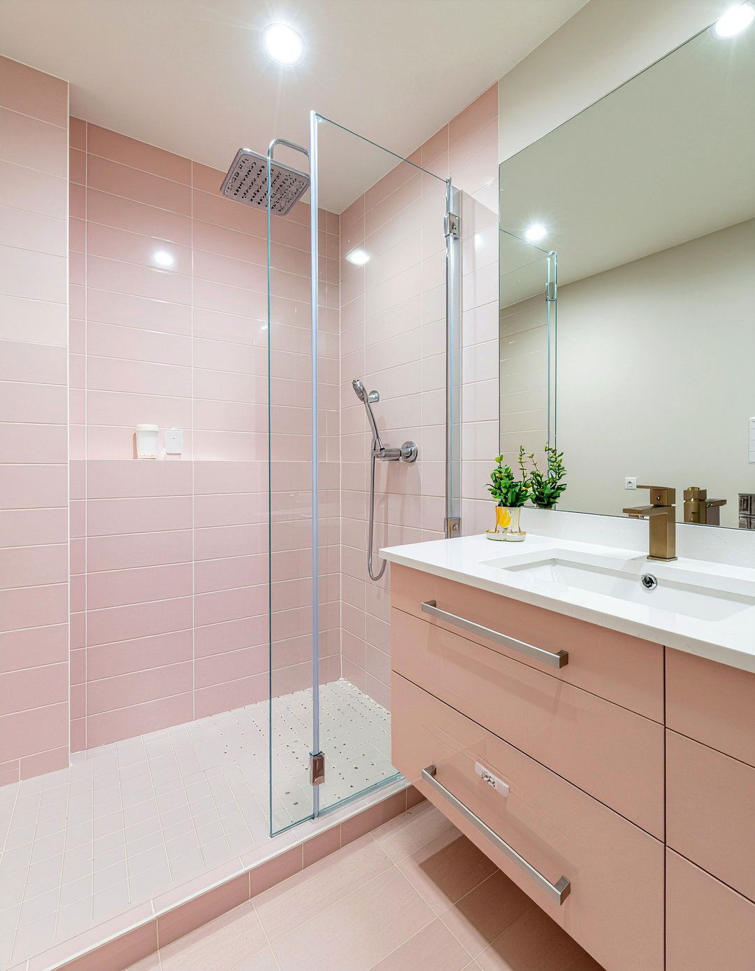 Walk In Shower Pink Tile - 30 millennial pink bathroom ideas