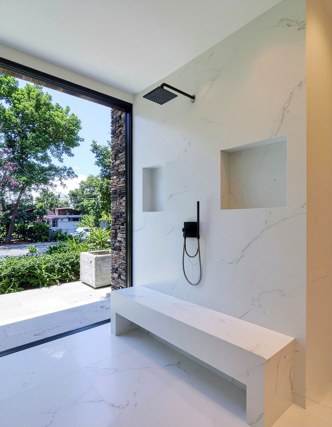 Walk In Shower With Bench - 30 bedroom ensuite ideas