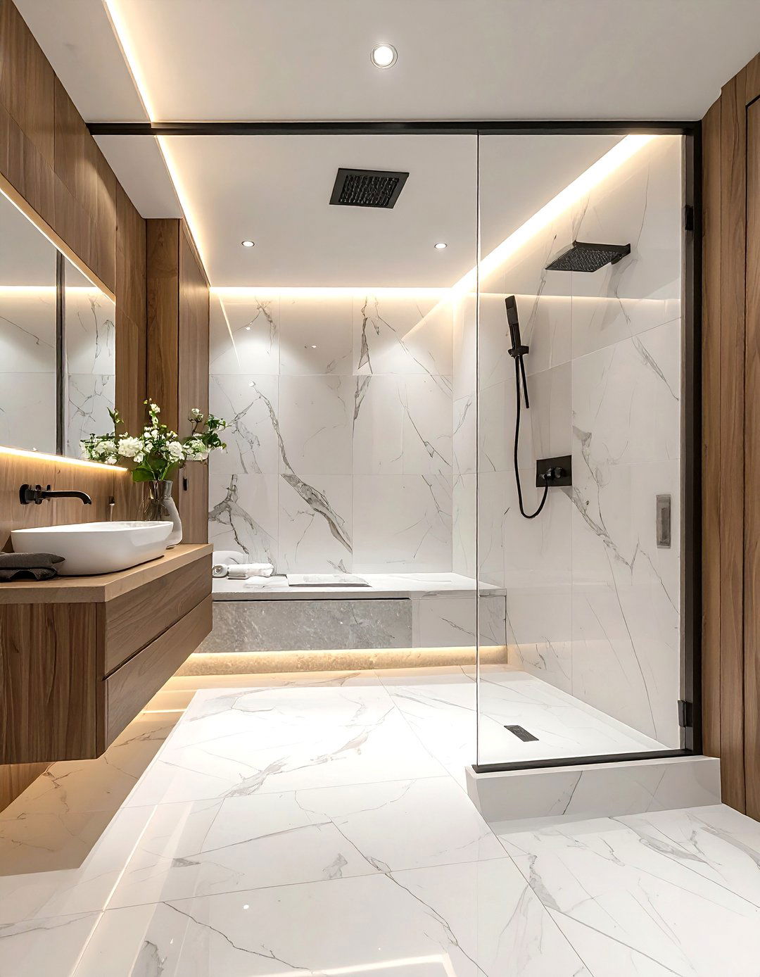 Walk In Shower - 30 airy bathroom ideas