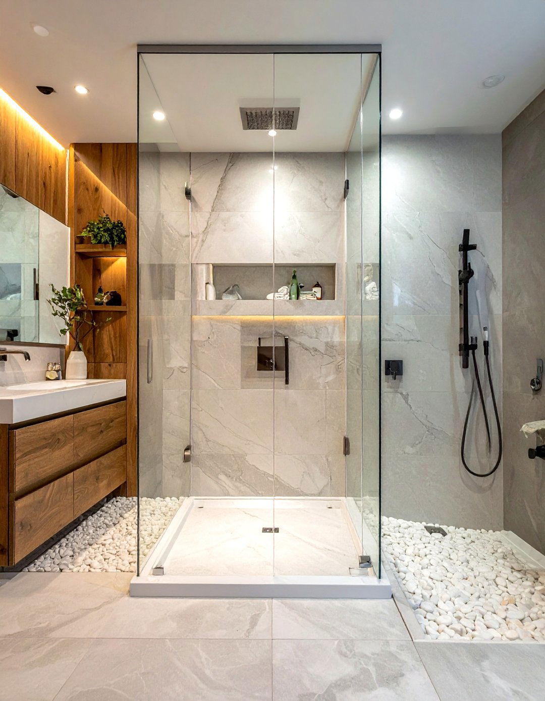Walk in glass shower - 30 celebrity bathroom ideas