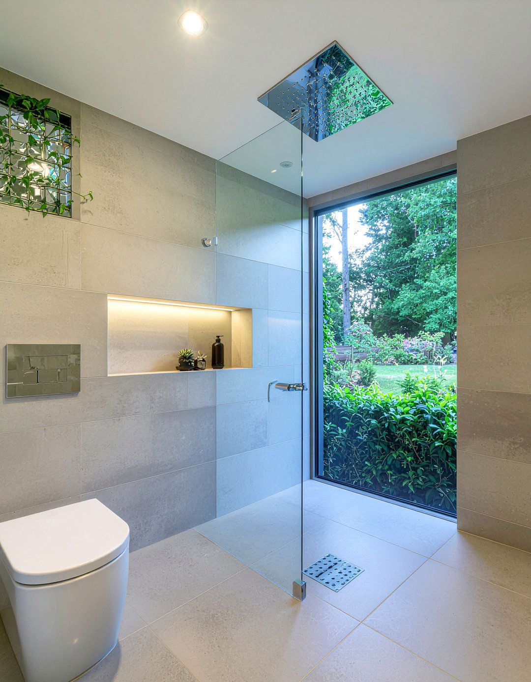 Walk in rainfall shower - 30 hotel bathroom ideas