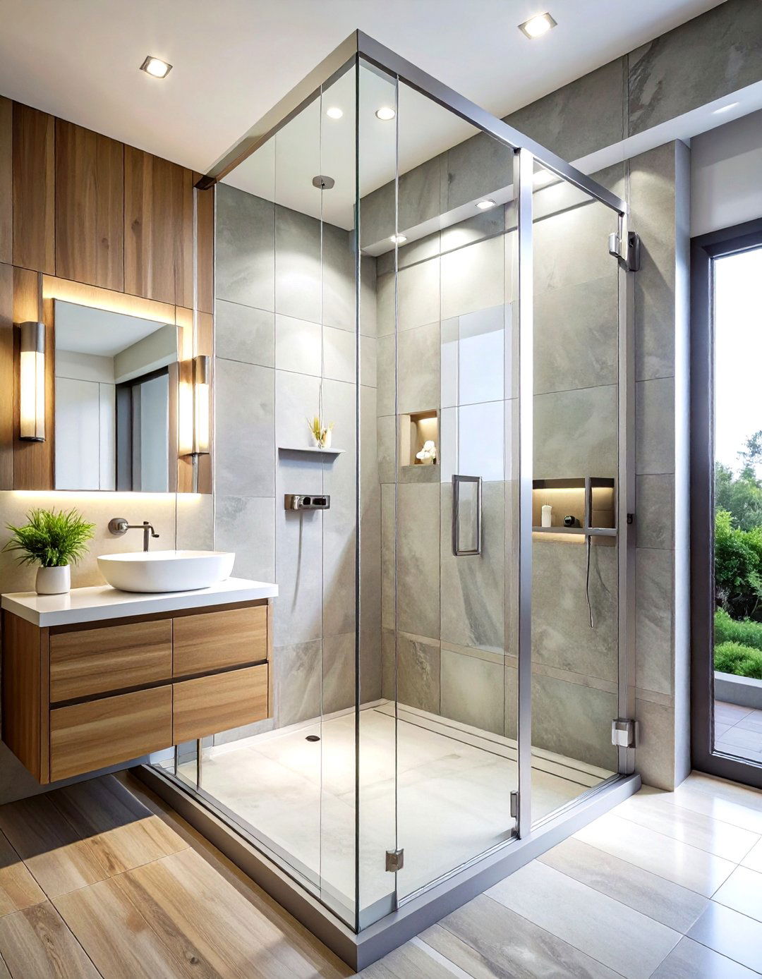 Walk in shower hardware - 30 brushed nickel bathroom ideas