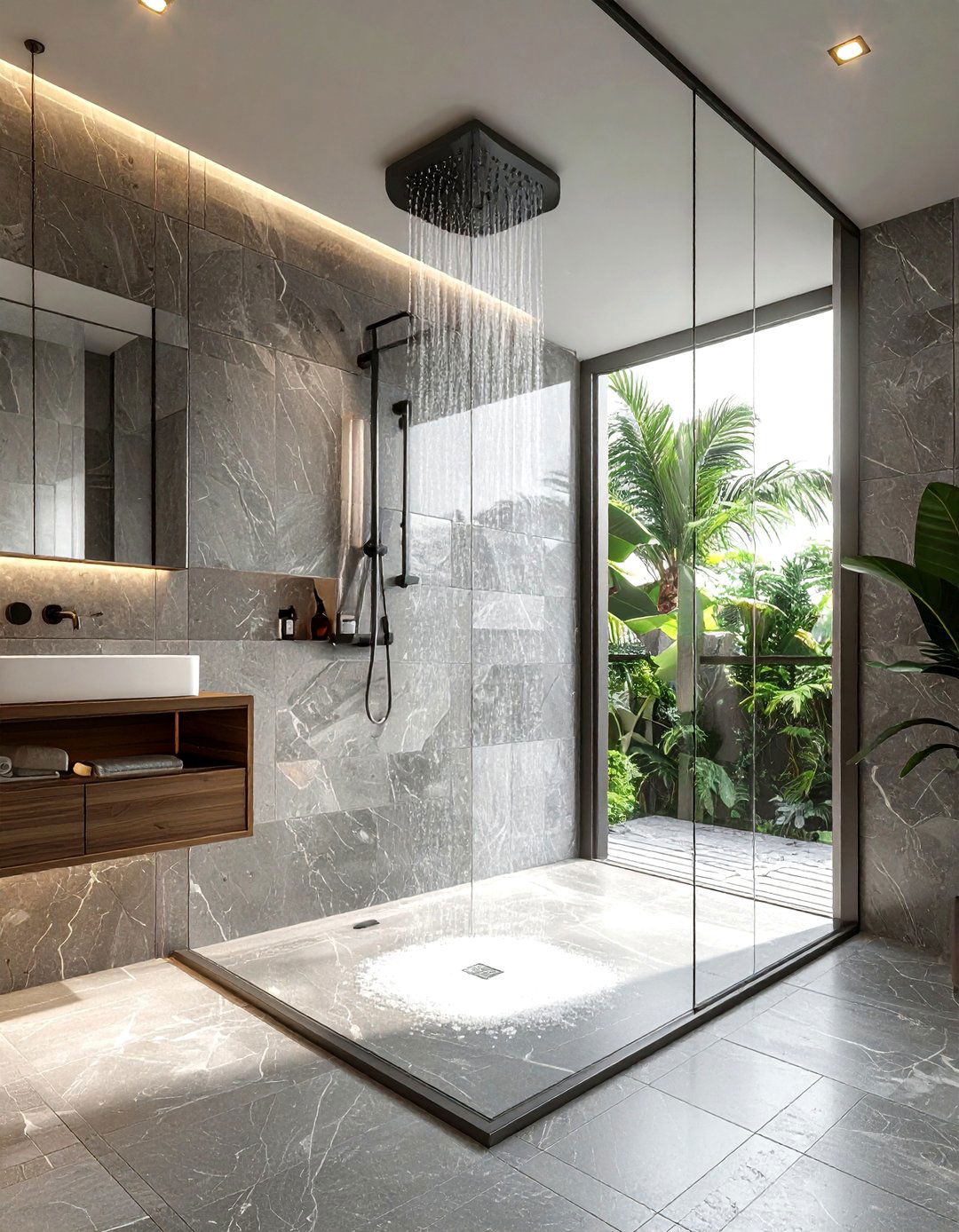 Walk in shower no door - 30 bathroom update ideas