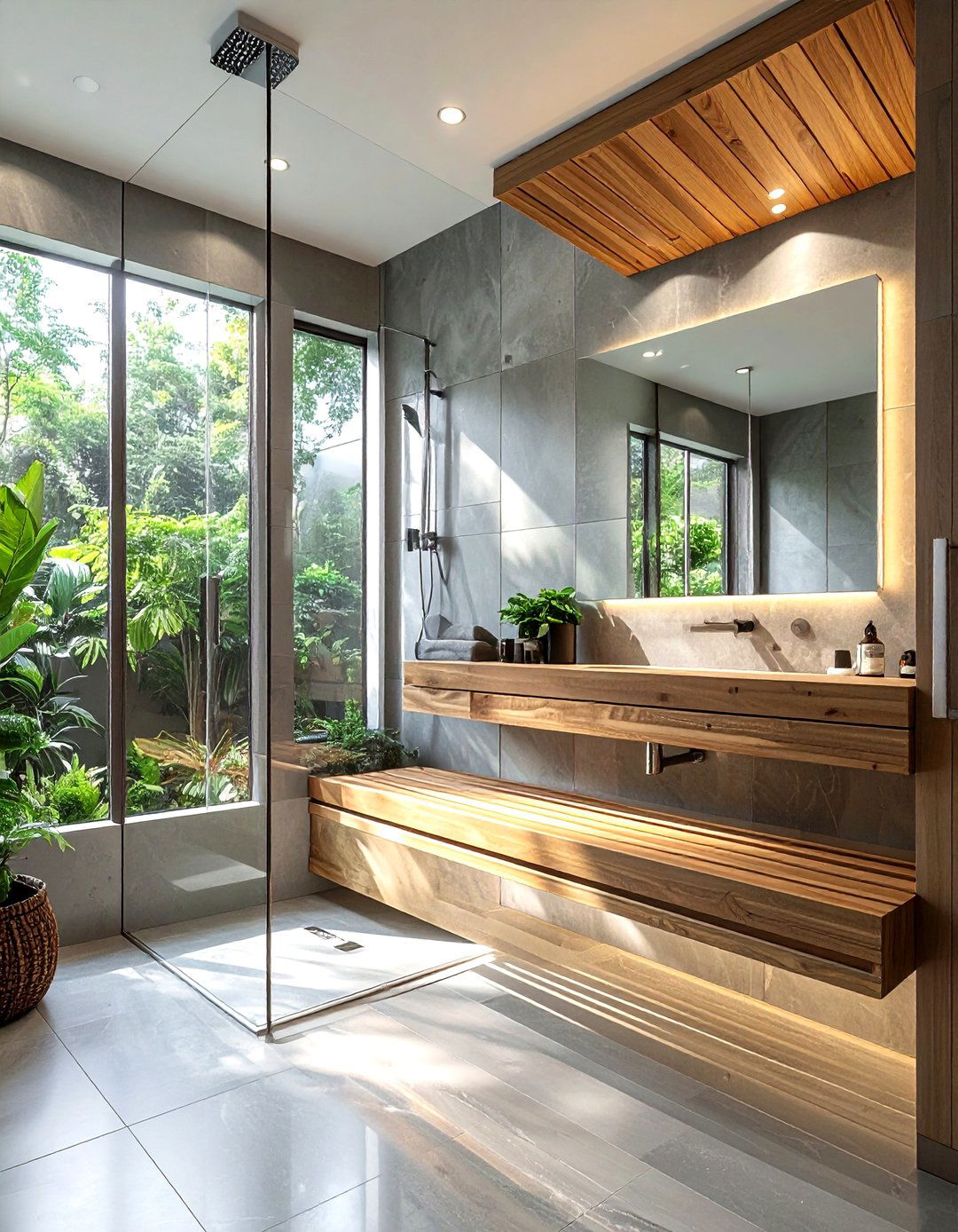 Walk in shower with bench - 30 bathroom furniture layout