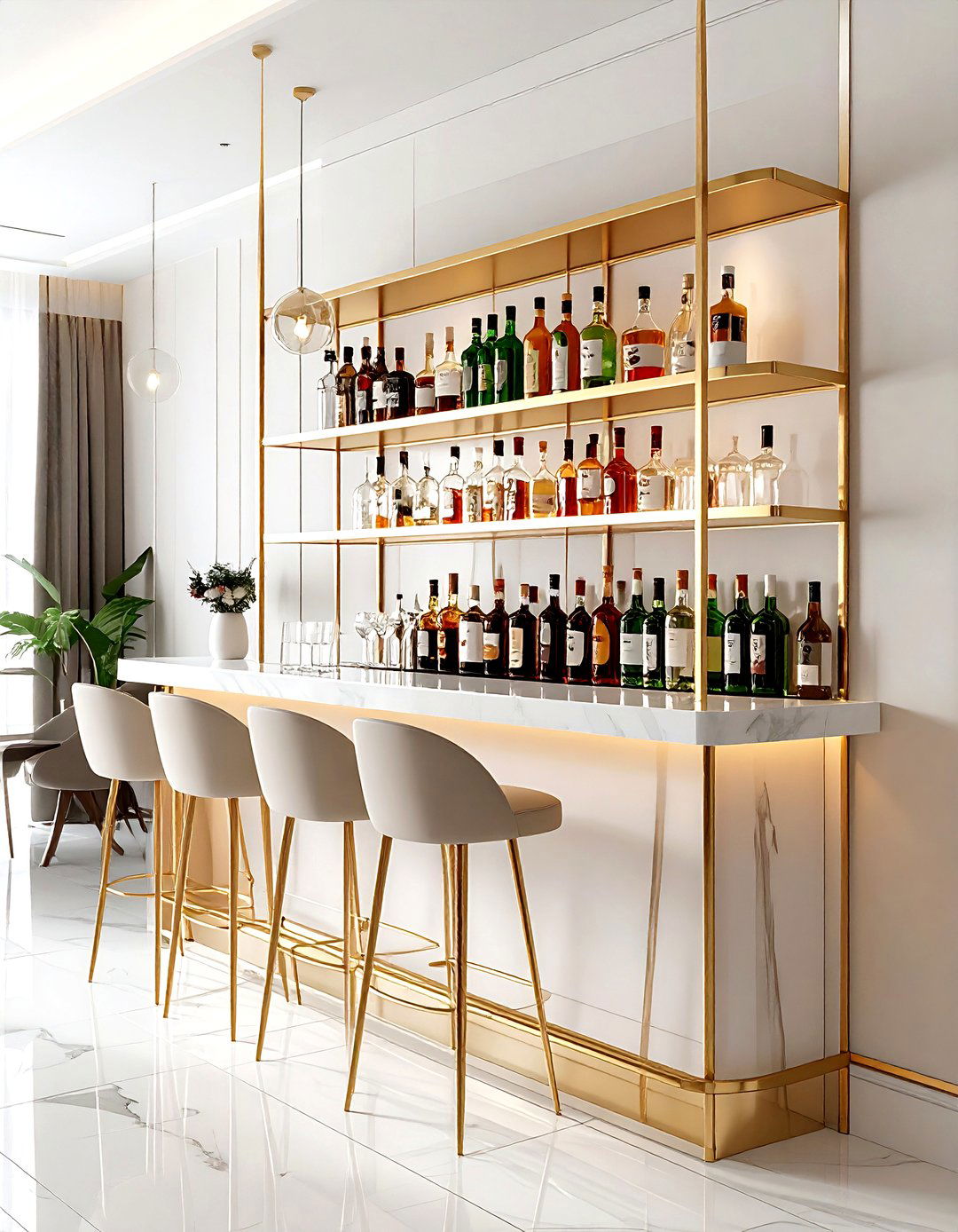 Wall Bar Cart - 30 dining room hanging storage ideas