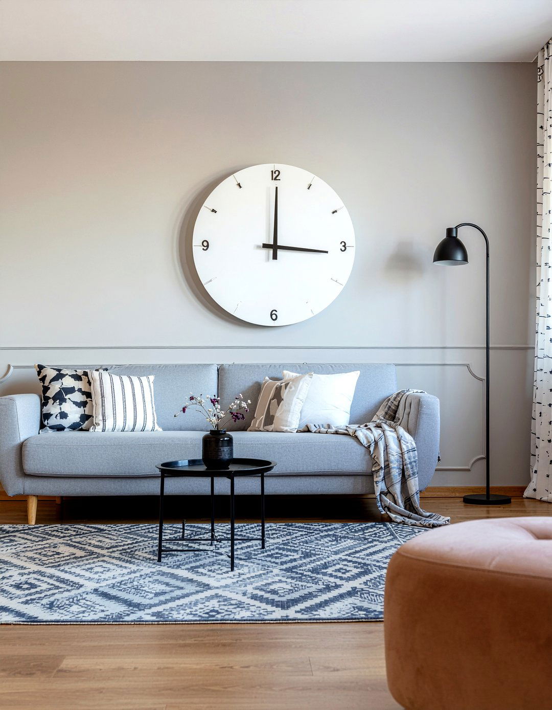 Wall Clock - 30 command strip living room ideas