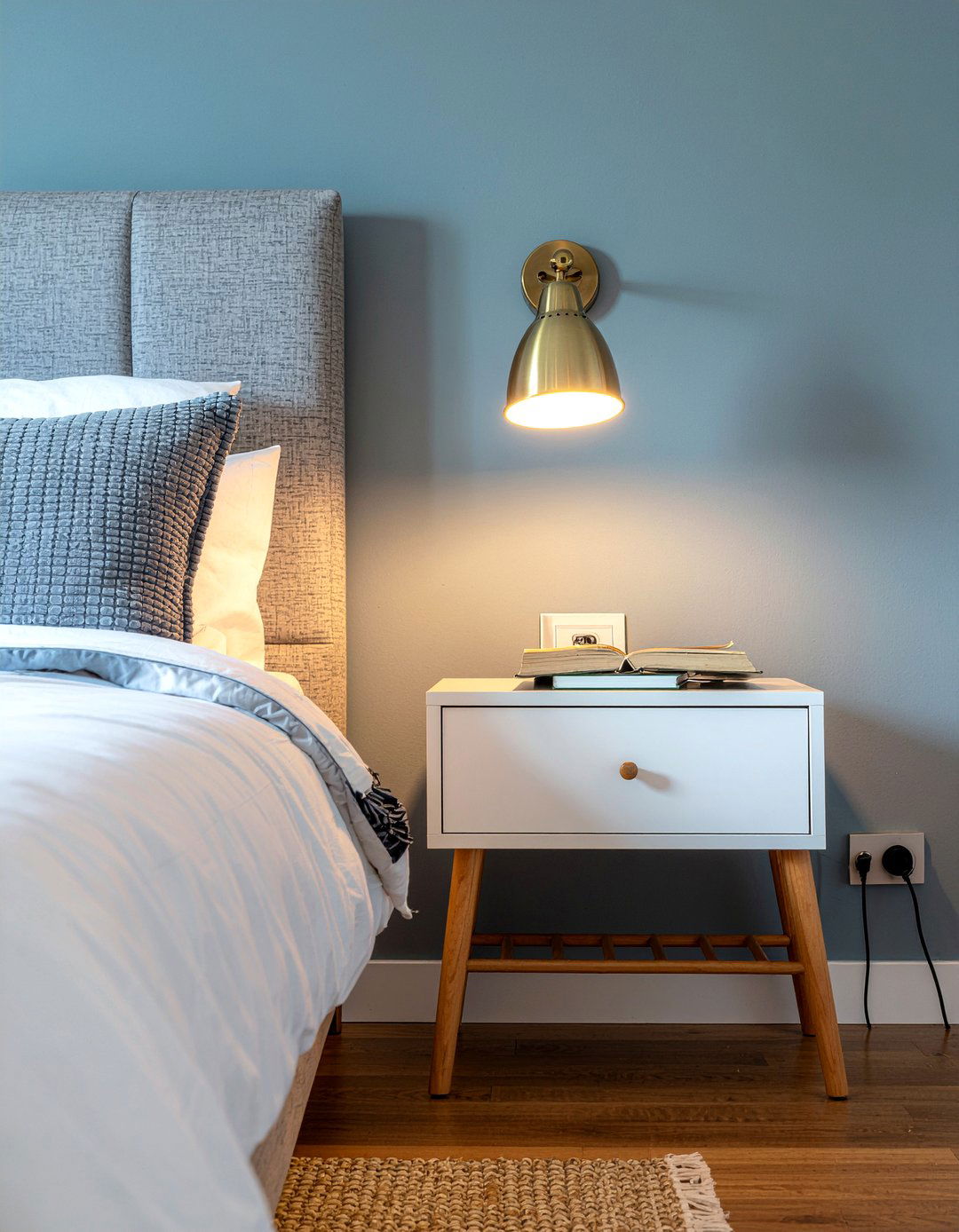 Wall Mounted Bedside Lamp - 30 command strip bedroom ideas