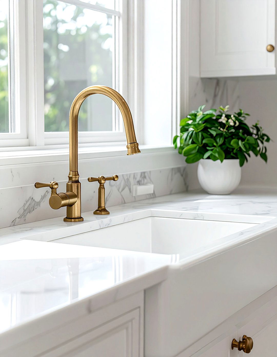 Wall Mounted Brass Bridge Faucet - 30 vintage modern bathroom ideas