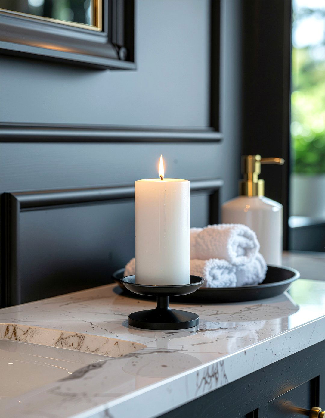 Wall Mounted Candle Sconce - 30 bathroom candle ideas