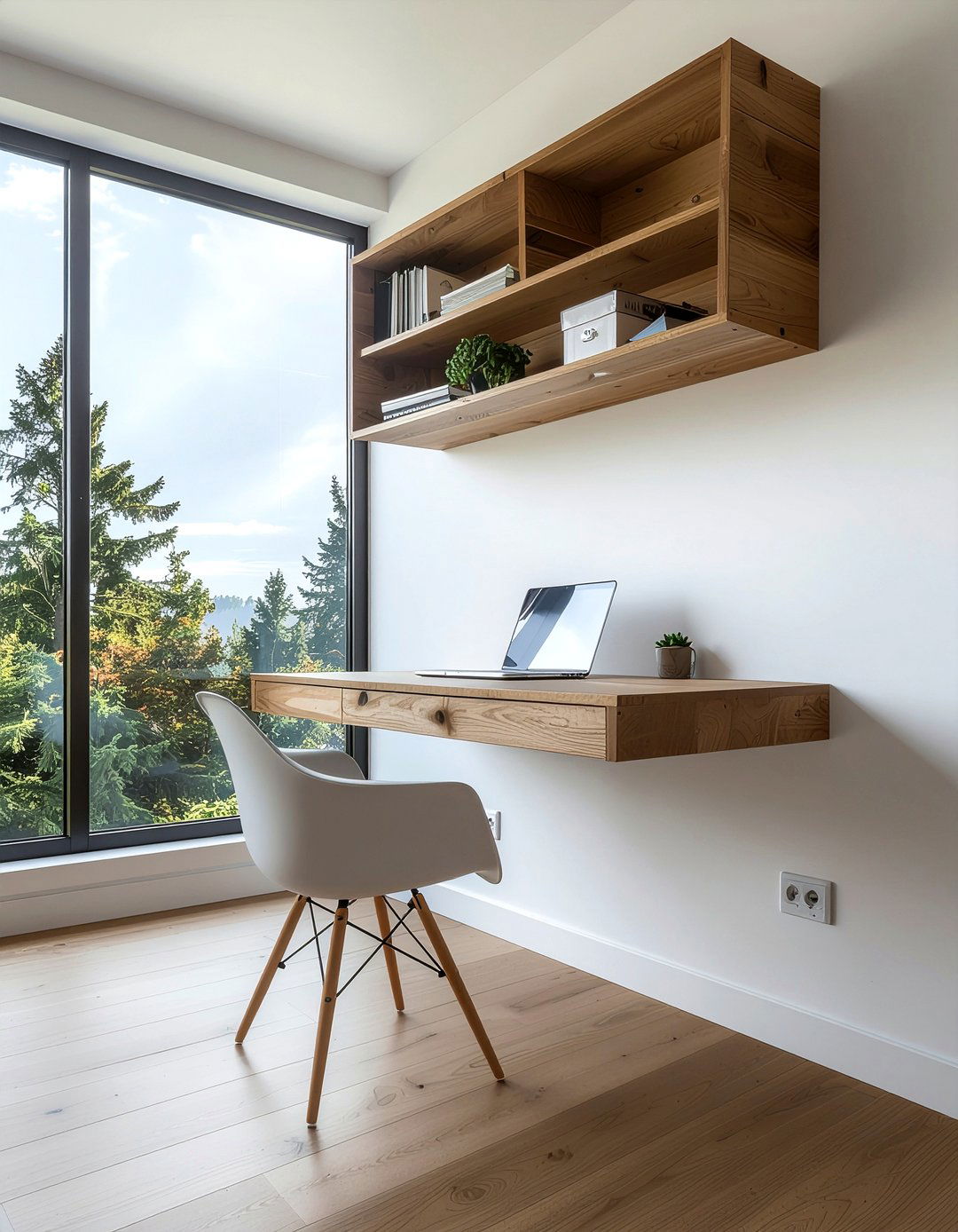 Wall Mounted Desk - 30 bedroom vertical storage ideas