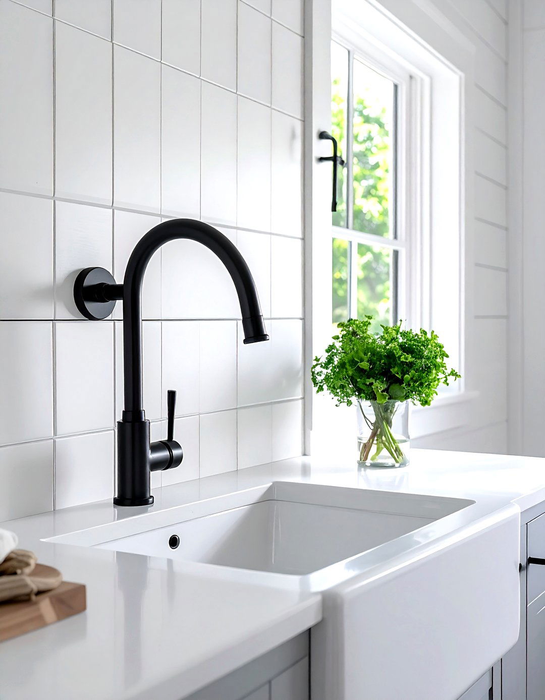 Wall Mounted Faucet - 30 modern farmhouse bathroom ideas