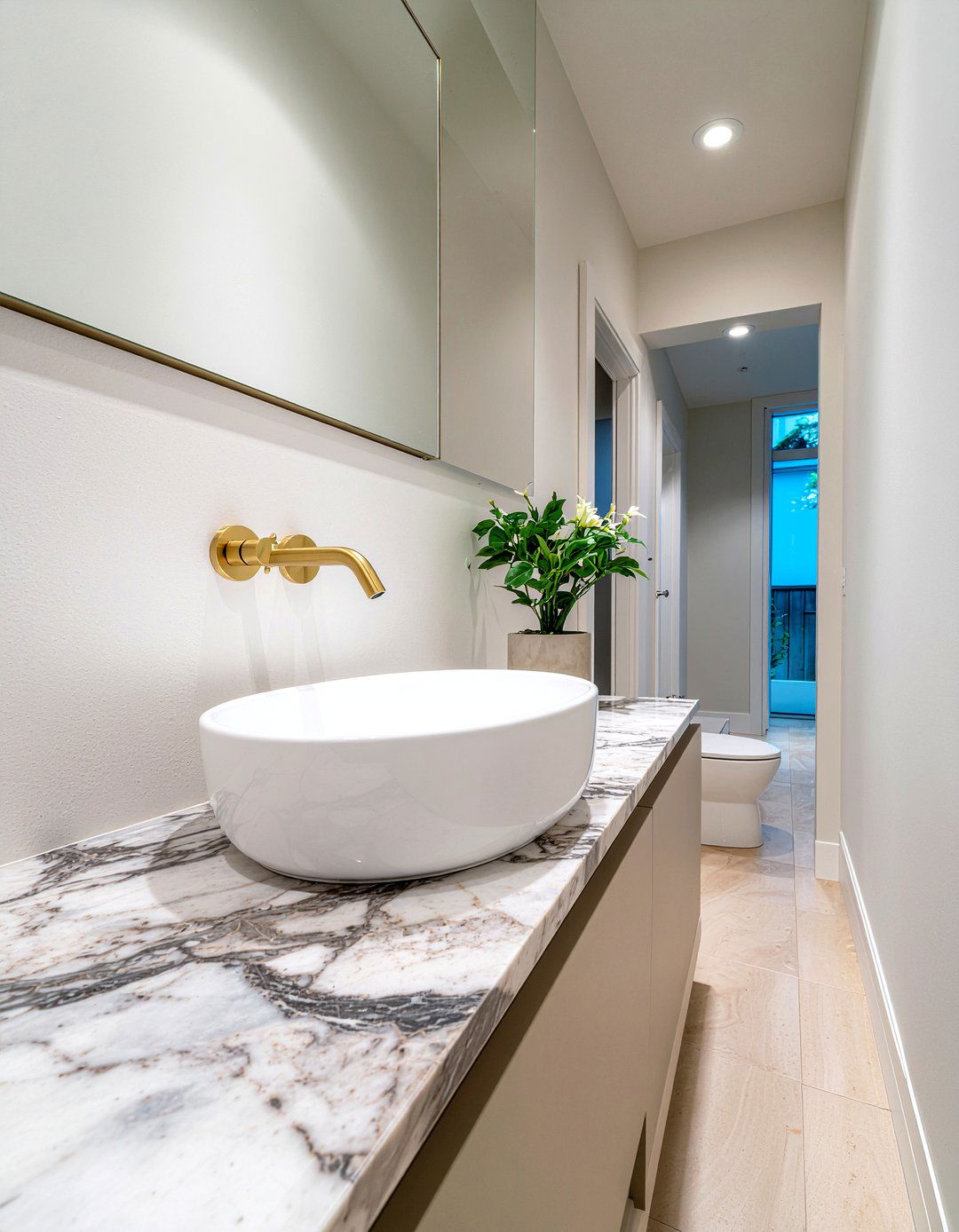 Wall Mounted Faucet - 30 narrow bathroom ideas