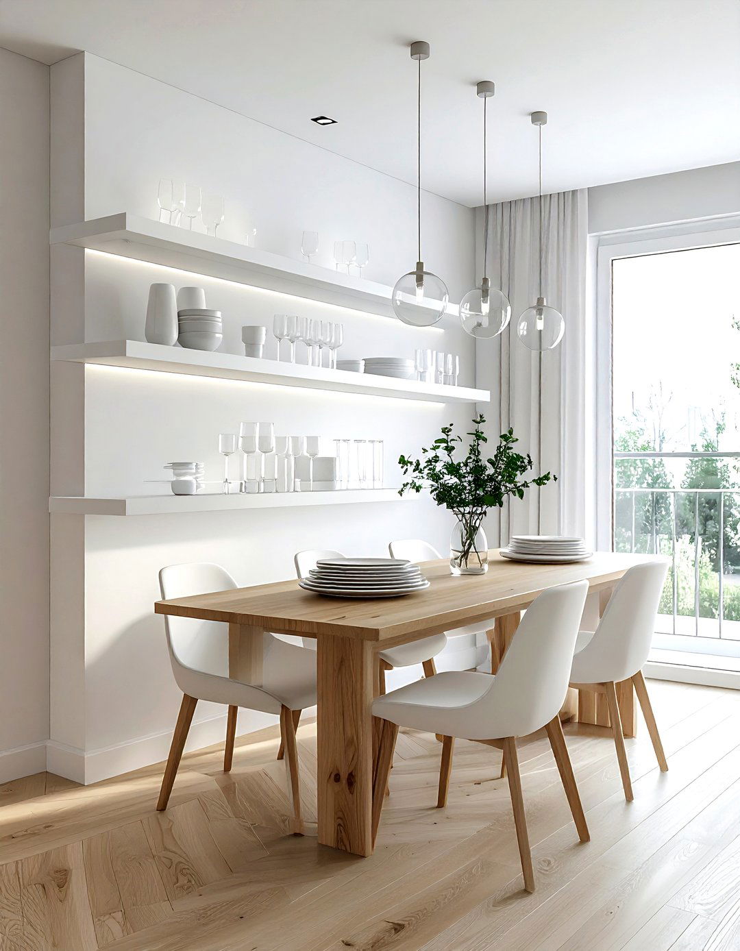 Wall Mounted Floating Shelves - 30 dining room storage hacks