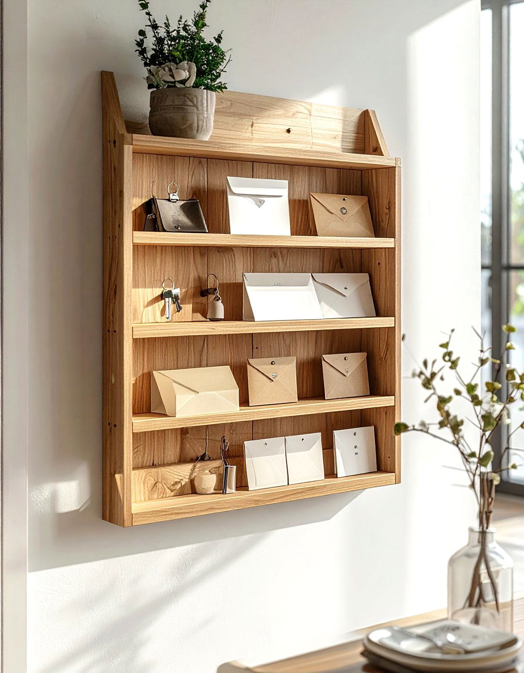 Wall Mounted Mail Organizer - 30 dining room organization hacks