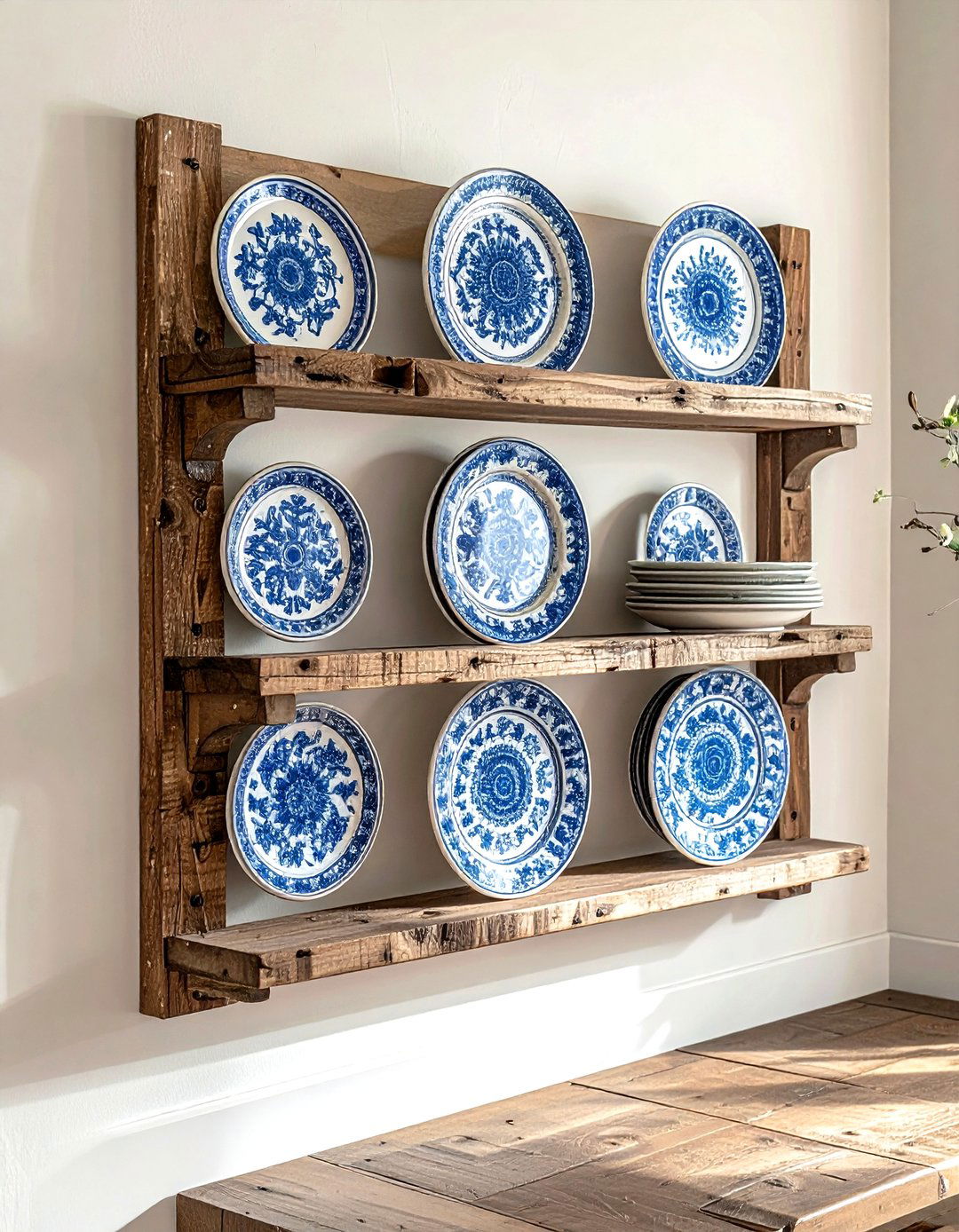 Wall Mounted Plate Rack - 30 dining room organization hacks