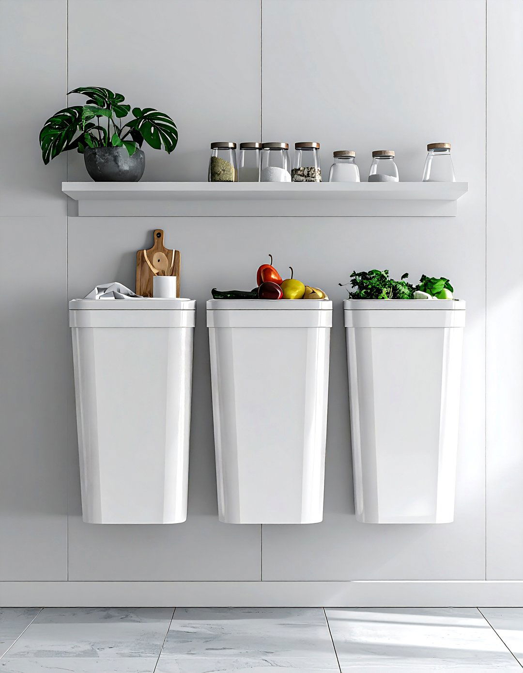 Wall Mounted Recycling Sorter - 30 recycling center kitchen ideas
