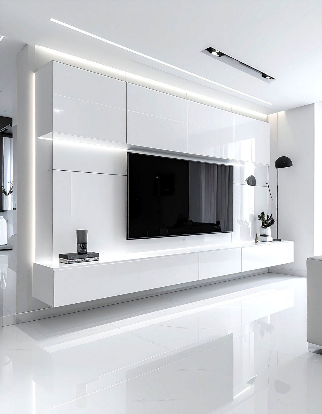 Wall Mounted TV Unit - 30 living room organization ideas