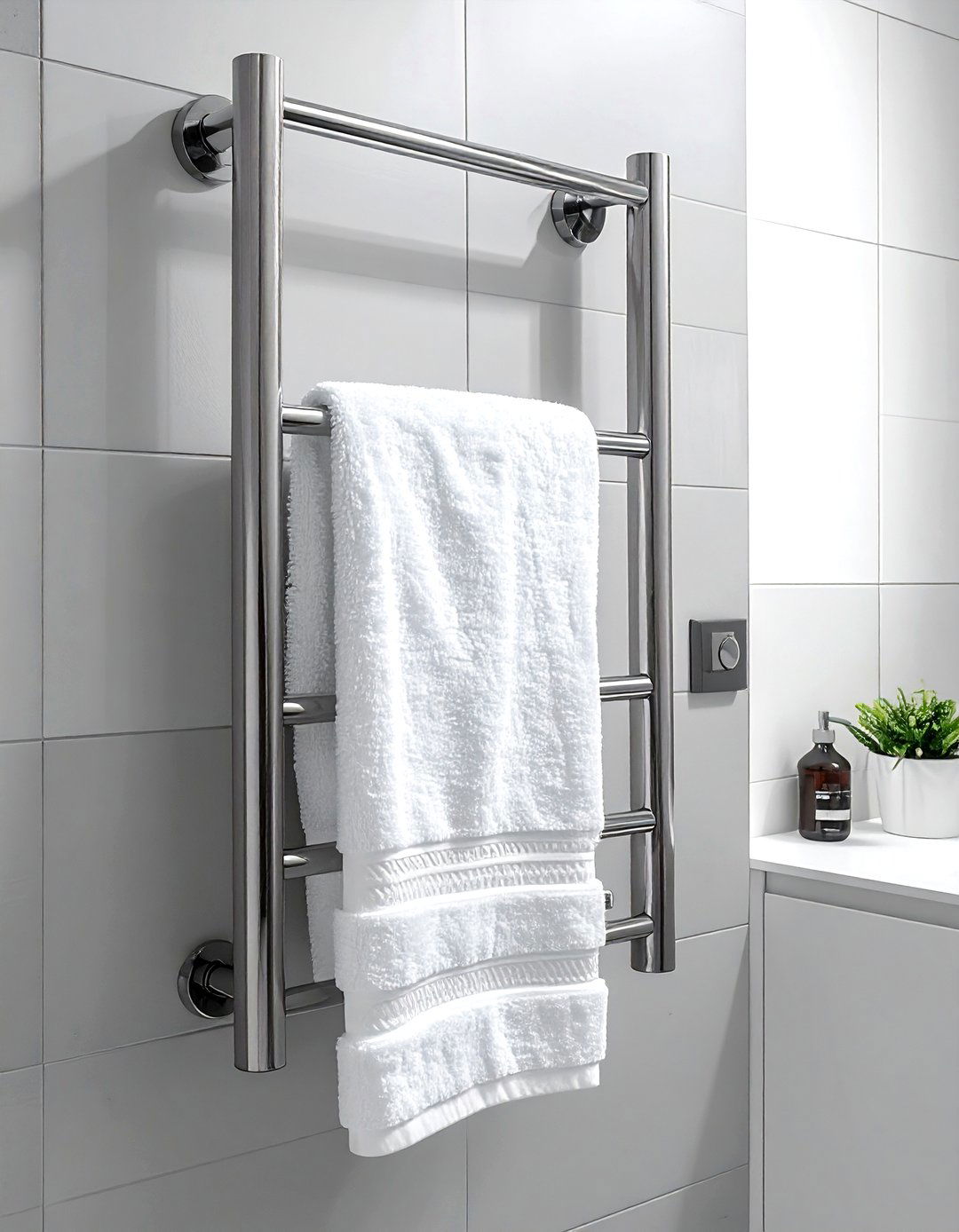 Wall Mounted Towel Warmer - 30 spa-like decor ideas