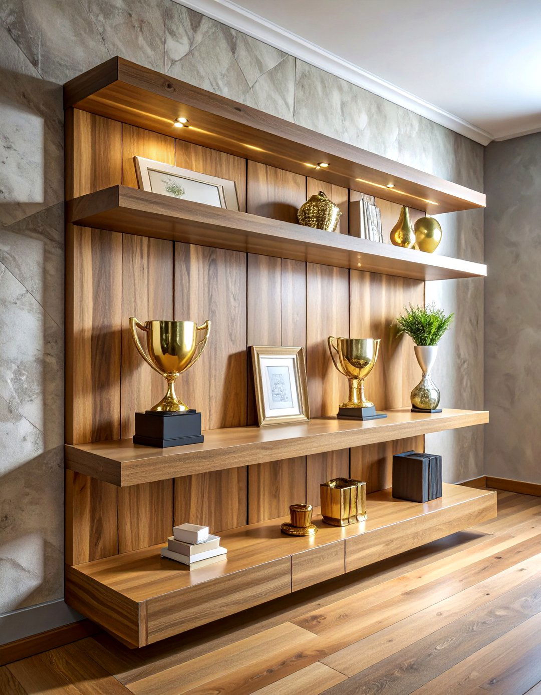 Wall Mounted Trophy Shelf - 30 trophy display ideas